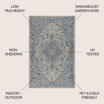 Rozetta Boho Medallion Textured Weave Indoor/outdoor Area Rug